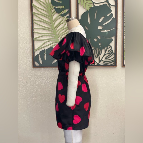 Flounce London puff sleeve Bardot satin mini dress - Picture 7 of 9